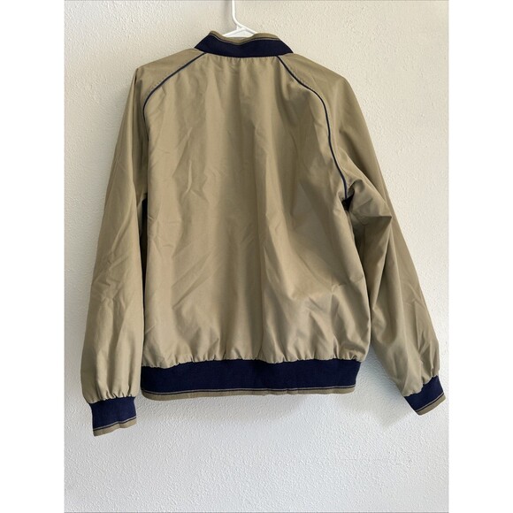 Vintage Private Club Reversible Blue and Tan Bomber Jacket Size Large - Picture 2 of 8